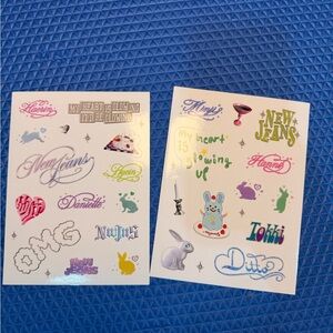Colorful Decorative NEWJEANS Kpop Sticker Sheet Set with Bunnies and Logos